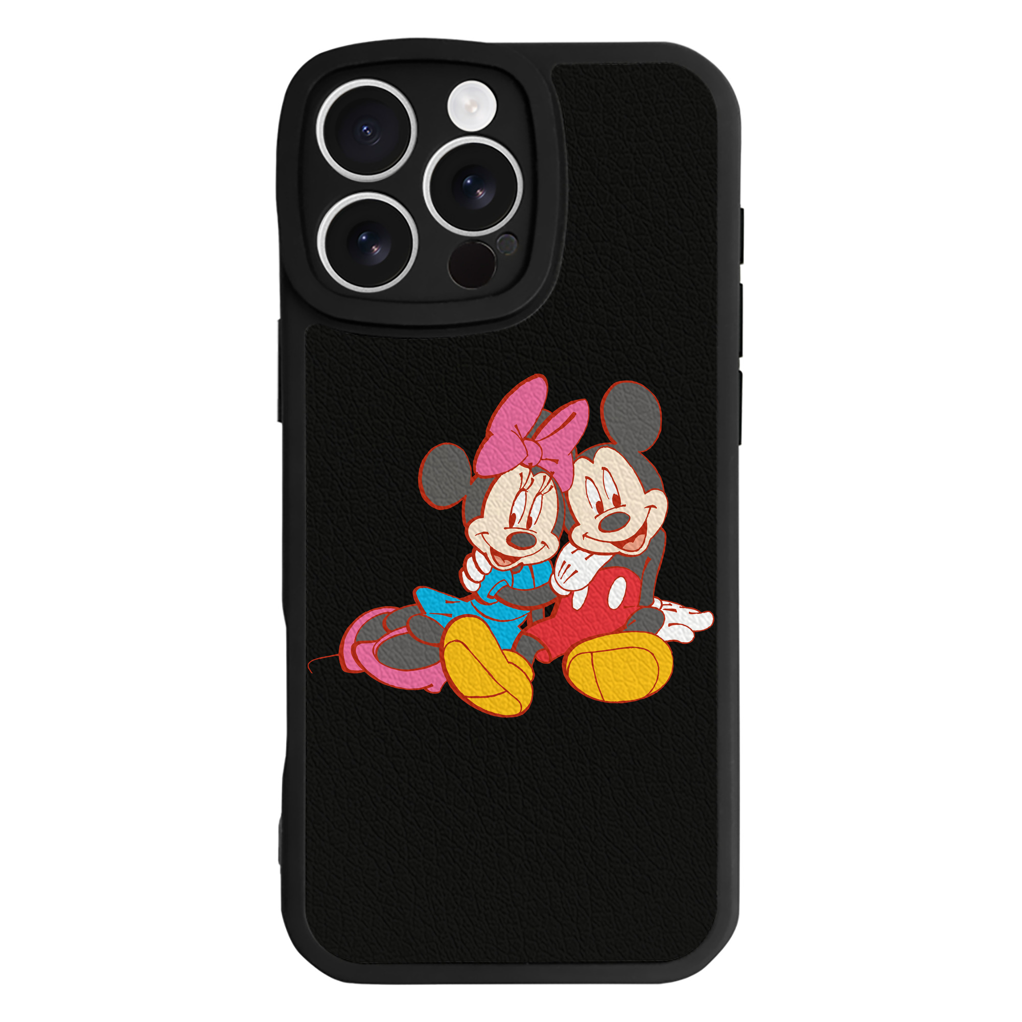 （画像用） ミッキーマウス Mickey Mouse 【iPhone 16シリーズ対応】シリコンスマホケース（レザー調） 材質：シリコン